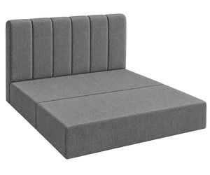 SonoFrame Cozy bed frame in MX 012 Medium Grey, angled view
