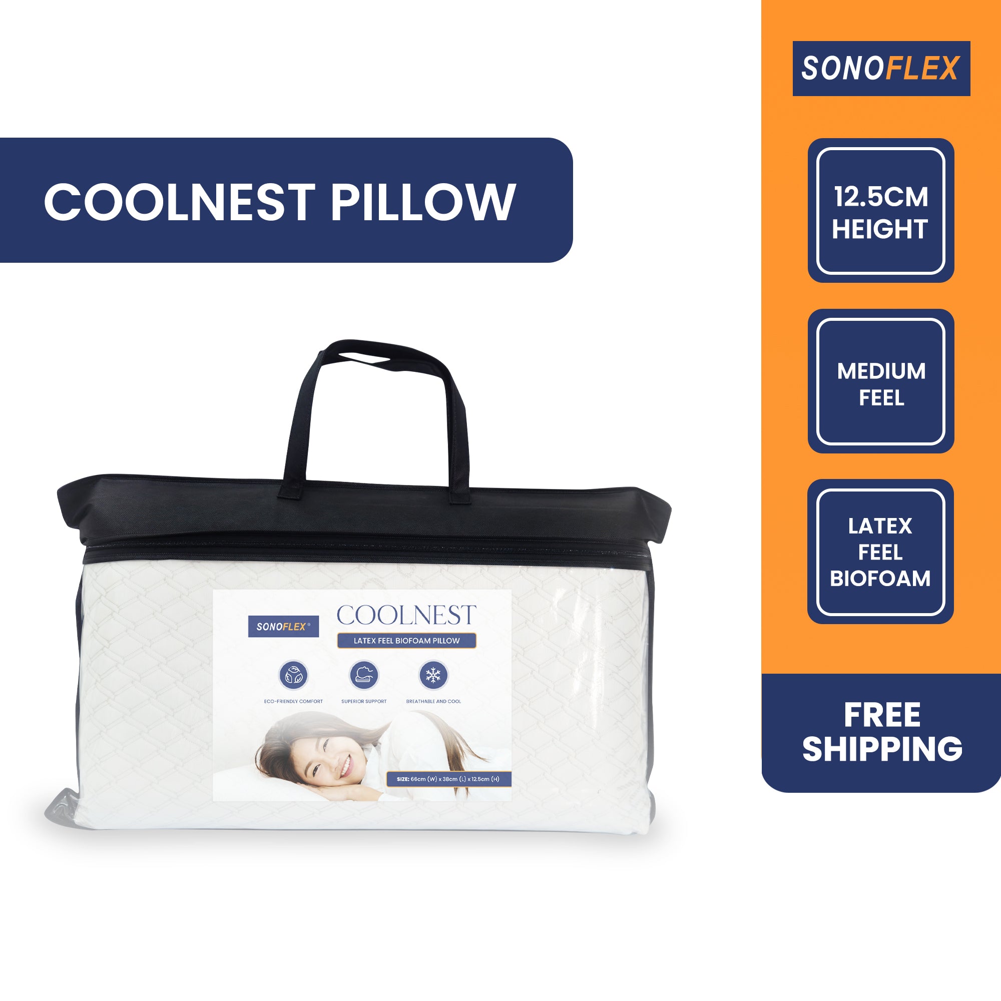 SonoFlex COOLNEST Cooling Pillow, LATECH Foam