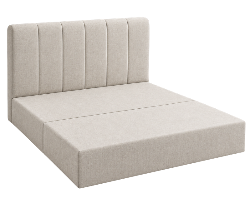 SonoFrame Cozy bed frame in PL 008 Cream, angled view